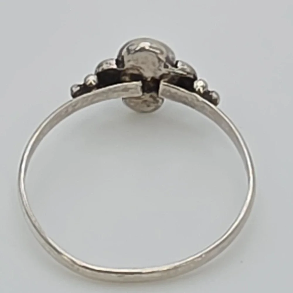 Vintage Genuine Citrine Ring 925 Sterling Silver Floral Design Petite Size 9